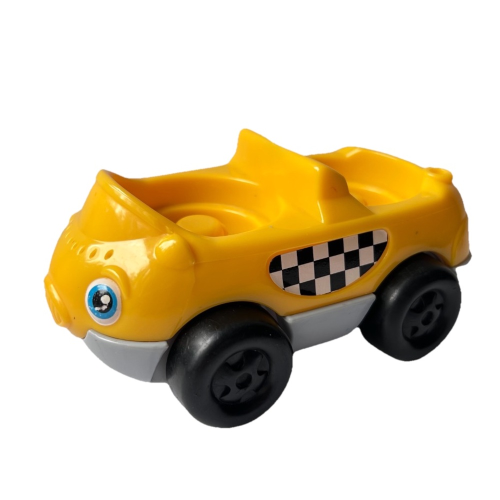 Fisher Price Little People Taxi Yellow White Black Two Seater Mattel 2001 China